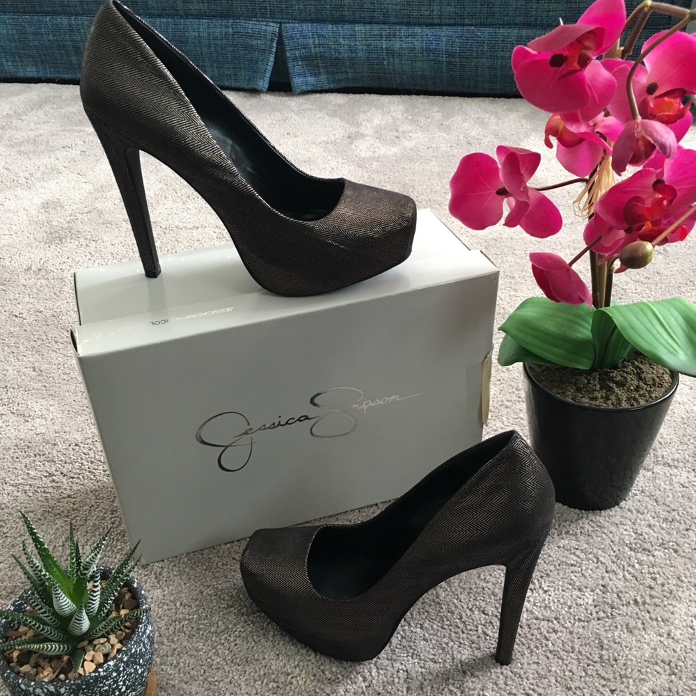 Jessica Simpson Landy Metallic Platform Heels